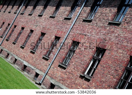 Block of houses in concentration camp Auschwitz
