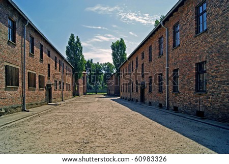 Block of houses in concentration camp Auschwitz