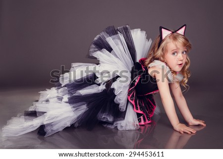 girl in a dress with cat ears