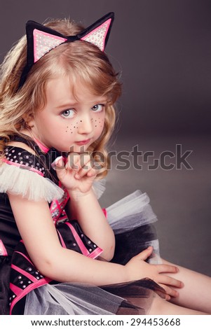 girl in a dress with cat ears