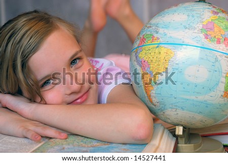 Girl learn geographic