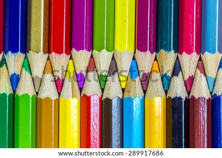 The multi wooden colored pencil background.
