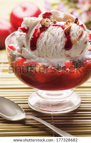 Ice Cream Vanilla  with forest fruit
