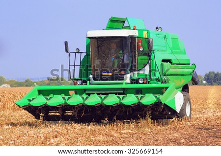 Harvester Combine on the field