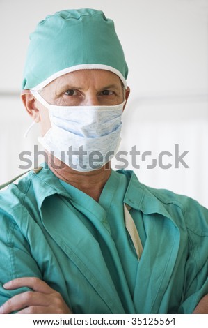 Close Up of Doctor With Mask On