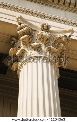close up of the top of an architectually beautiful column