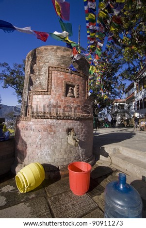 local water supply monkey temple kathmandu nepal