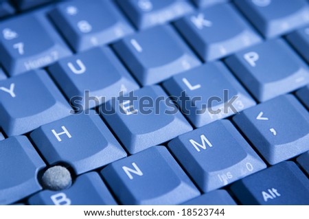 close up view of computer keyboard with help keys