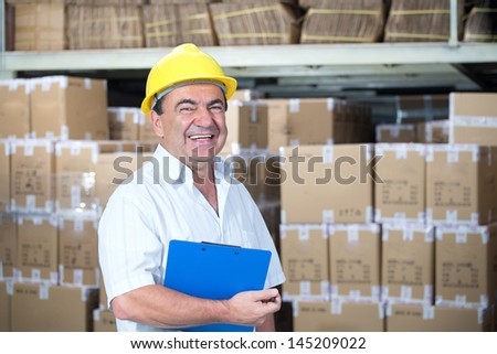 storekeeper at work in warehouse