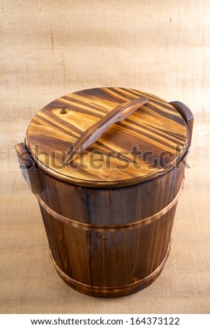 Tea ceremony wooden bucket to drain water