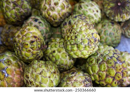 Sugar-apple tropical fruit knows as sweetsop or noi-na
