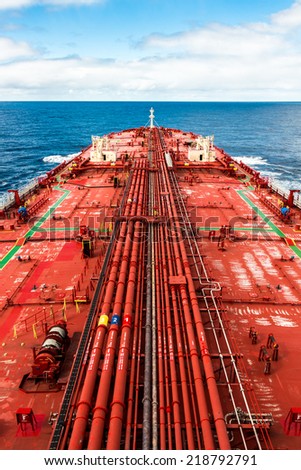 Crude oil carrier on a open sea