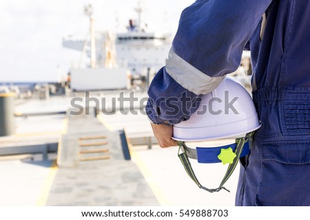 Engineer on the deck of the ship.