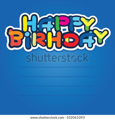 Cartoon Happy Birthday Cards Stock Vector 102061093 : S