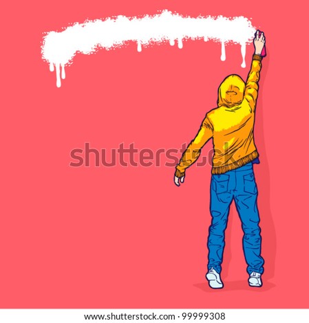 Grafiti   on Vector Man Painting Graffiti With Your Text   99999308   Shutterstock