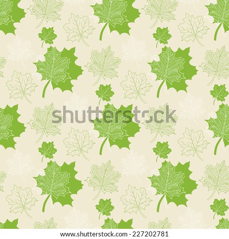 Seamless pattern with green leaf:abstract leaf,leaf fall,defoliation,autumn leaves ,falling leaves