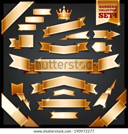Golden Ribbons Banners Collection Set4 In the EPS file each element is grouped separately Golden Ribbons Banners Collection Set4 In the EPS file each element is grouped separately