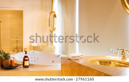bathroom of luxury suite in hotel