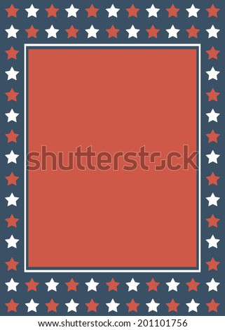 Red, White, Blue Star Background Custom Message Template