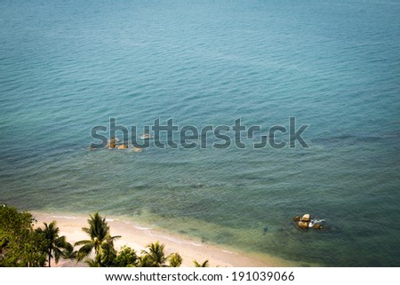 bird eye view of the beach and the ocean at pattaya beach thailand