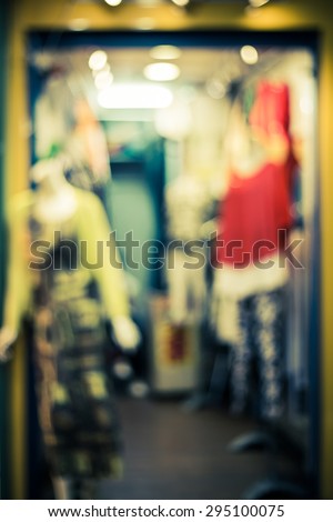 De focused/Blur image of a open dress store.