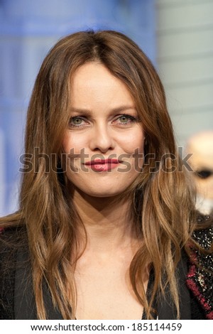 PARIS, FRANCE - NOVEMBER 9, 2011 - Vanessa Paradis during the light period of Paris for Christmas. They inaugurated the store windows of the department store Printemps Haussmann.