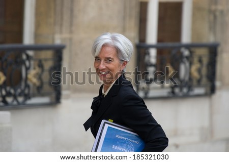 PARIS, FRANCE - MAY 27, 2011 : Christine Lagarde in french Ministry of economy during te G20 Finances in Paris.