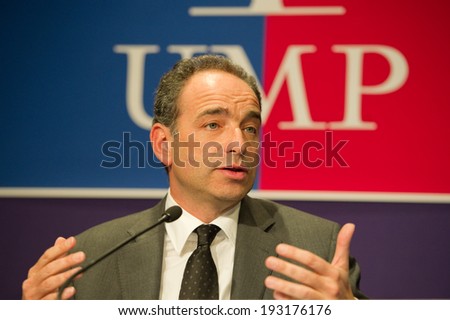 PARIS, FRANCE - JANUARY 5, 2011 : Jean-Francois Cope in press conference at UMP headquarter (French political party)