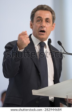 PARIS, FRANCE - MAY 30, 2015 : Nicolas Sarkozy during the founding congress of the Republican Party.
