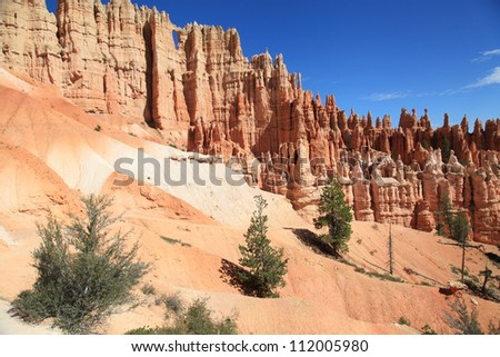 On the figure 8 trail (combines the queen\'s garden trail, the Navajo Loop and Peekaboo Loop) - 8.7 miles. Bryce canyon national aprk, Utah, USA