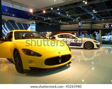 stock photo DUBAI UAE DECEMBER 19 Maserati Luxury cars on display 