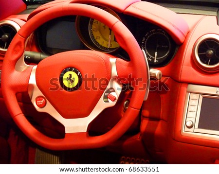  UAE DECEMBER 10 Steering Wheel Interior Ferrari California