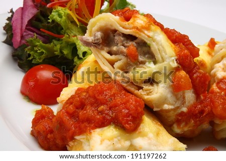 Beef Wrap with Tomato Sauce