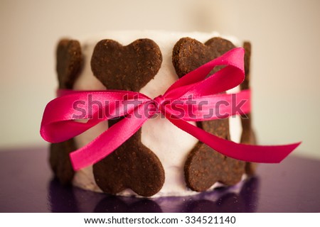 Birthday cake for dogs made from cookie bones