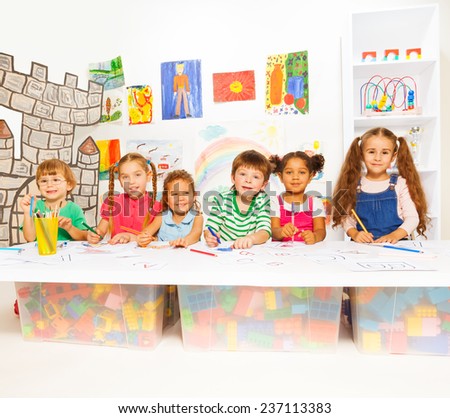 Smart little kids learning letters and reading