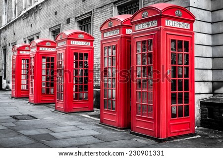 Red Telephone Boxes, Westminster, London, England