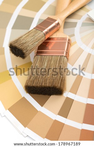 Beige, brown, mocca color palette with a brush.