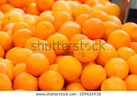 oranges on market stall