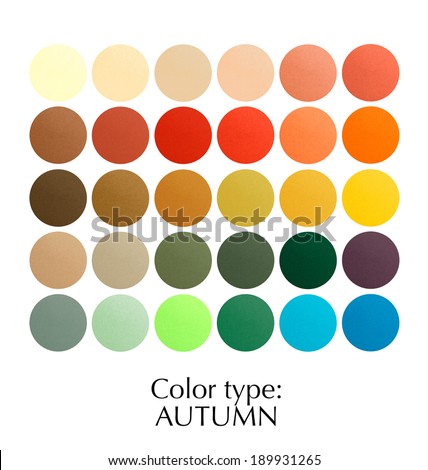seasonal color analysis chart for autumn type