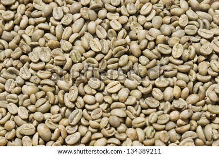 Raw green coffee background