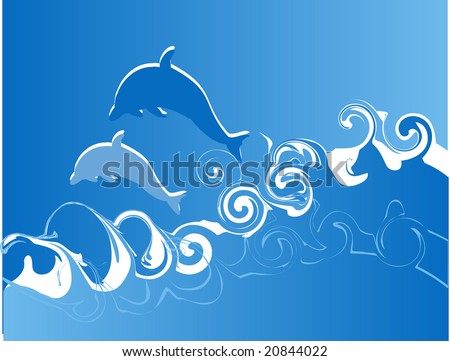 Background Images Of Dolphins. stock vector : Abstract ackground with two dolphins