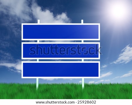 Billboard on green grass for you company