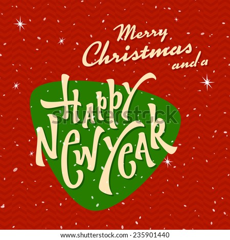 Merry Christmas And A Happy New Year Greeting Card, Poster, Banner With