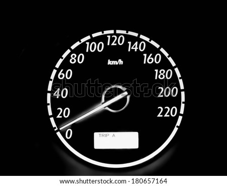 the speedometer in car ,black and white
