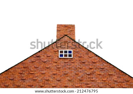 some part of new brick house on white background