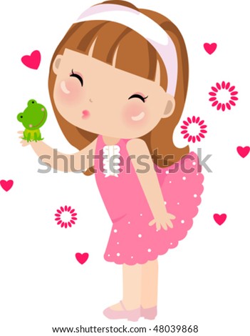 stock vector : princess and frog