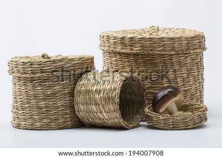 wicker containers for storage compartment