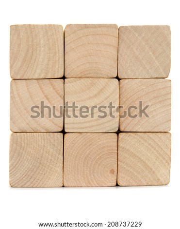 The wooden figure geometric shape, isolated on white
