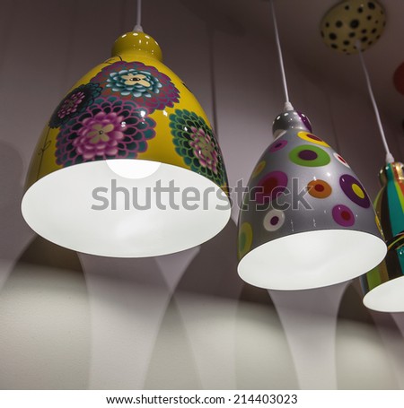 Beautiful ceiling lamps hanging from the ceiling