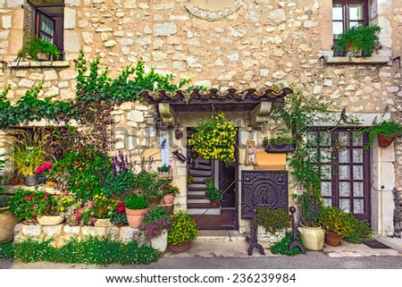 Beautiful old street, Alpine Provence, France.